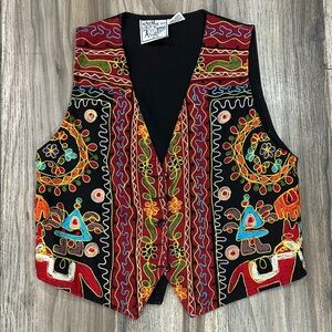 Vintage Strike a Pose Embroidered Vest
